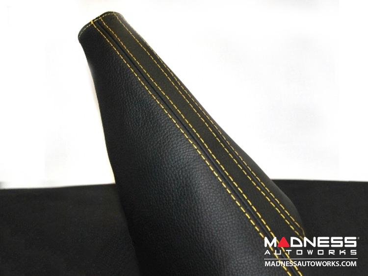 FIAT 500 eBrake Boot - Black Leather w/ Yellow Stitching